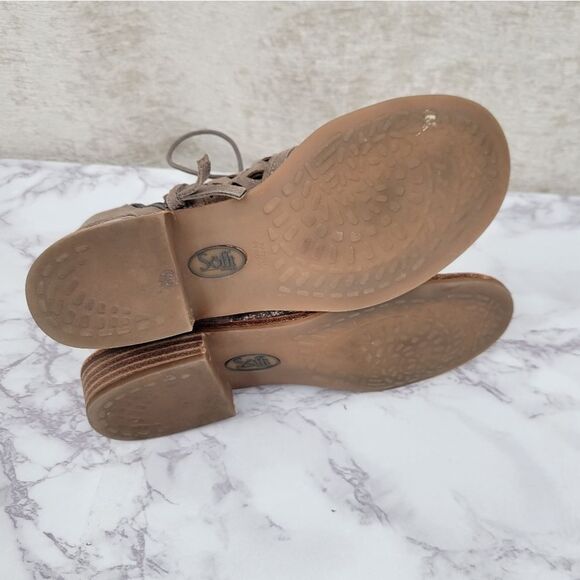 Sofft Nora Lace Up Sandal Metallic Taupe Suede Leather Women's Size 6 - Picture 9 of 12